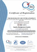 ISO 9001:2015 certificate issued to Pure Bliss Health Care Centre